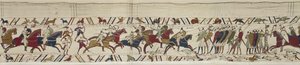 Norman süvarileri İngiliz kalkan duvarına saldırır ve savaşa katılır, Bayeux Goblen by Unbekannt Unbekannt